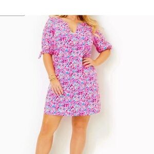 NWT XXL Lilly Pulitzer Easley Short Sleeve Dress Aura Pink Baby Bloomer Plus sz